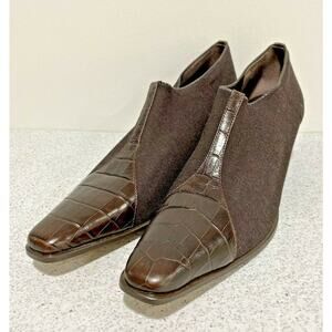 Prevata Italian leather kitten heel pumps brown